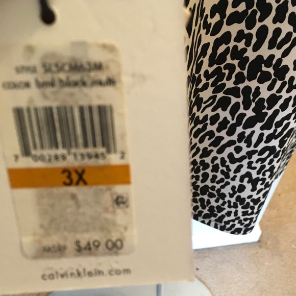 Calvin Klein Black/White Sleeveless Top/Shell 3X - Picture 4 of 5